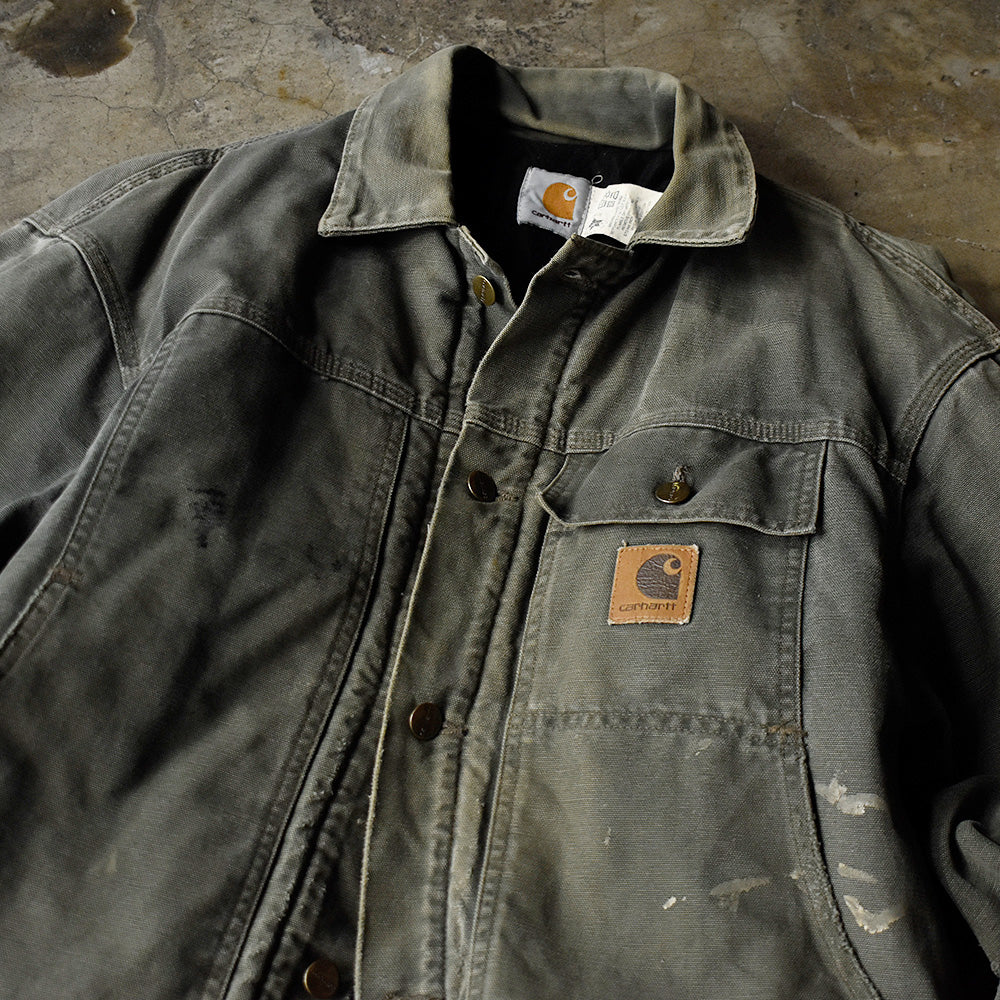 90’s ダメージ！ Carhartt ダックジャケット キルティングライナー USA製 231225H