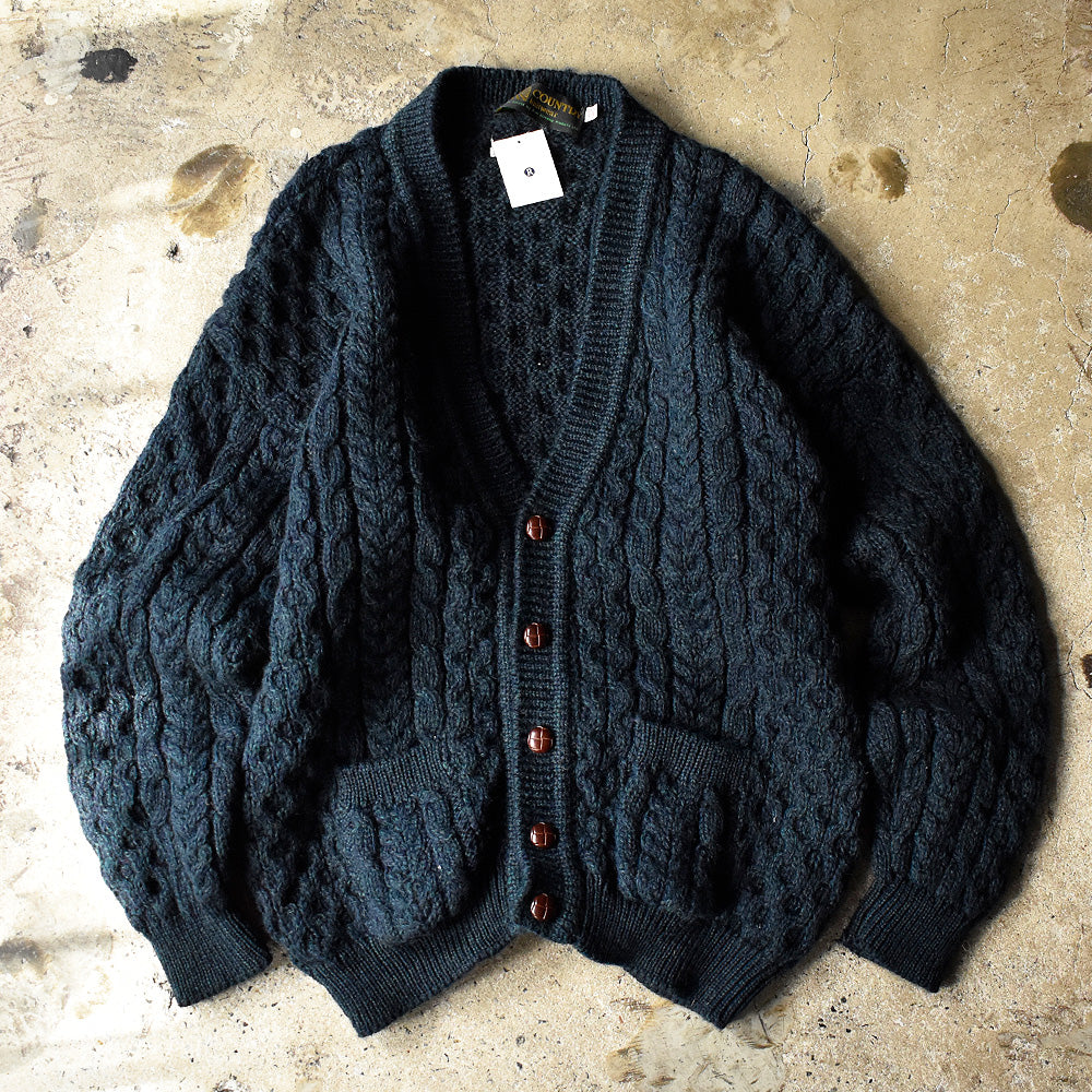 80's～ COUNTRY knitwear アランセーター ハンドポケット付き ニットカーディガン アイルランド製 231116H