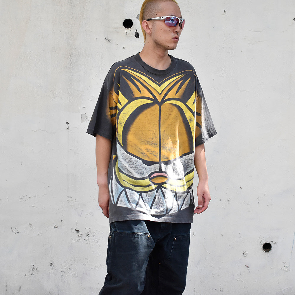 90's AOP！ “Garfield“ Tシャツ USA製 240916H