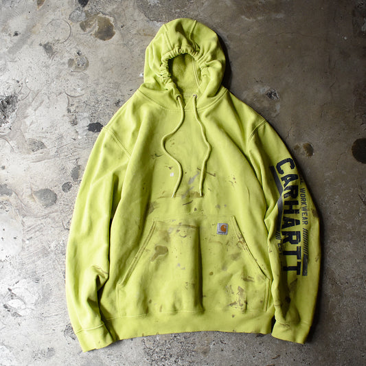 Carhartt ペンキ！ 蛍光カラー プルオーバーパーカー 250304H