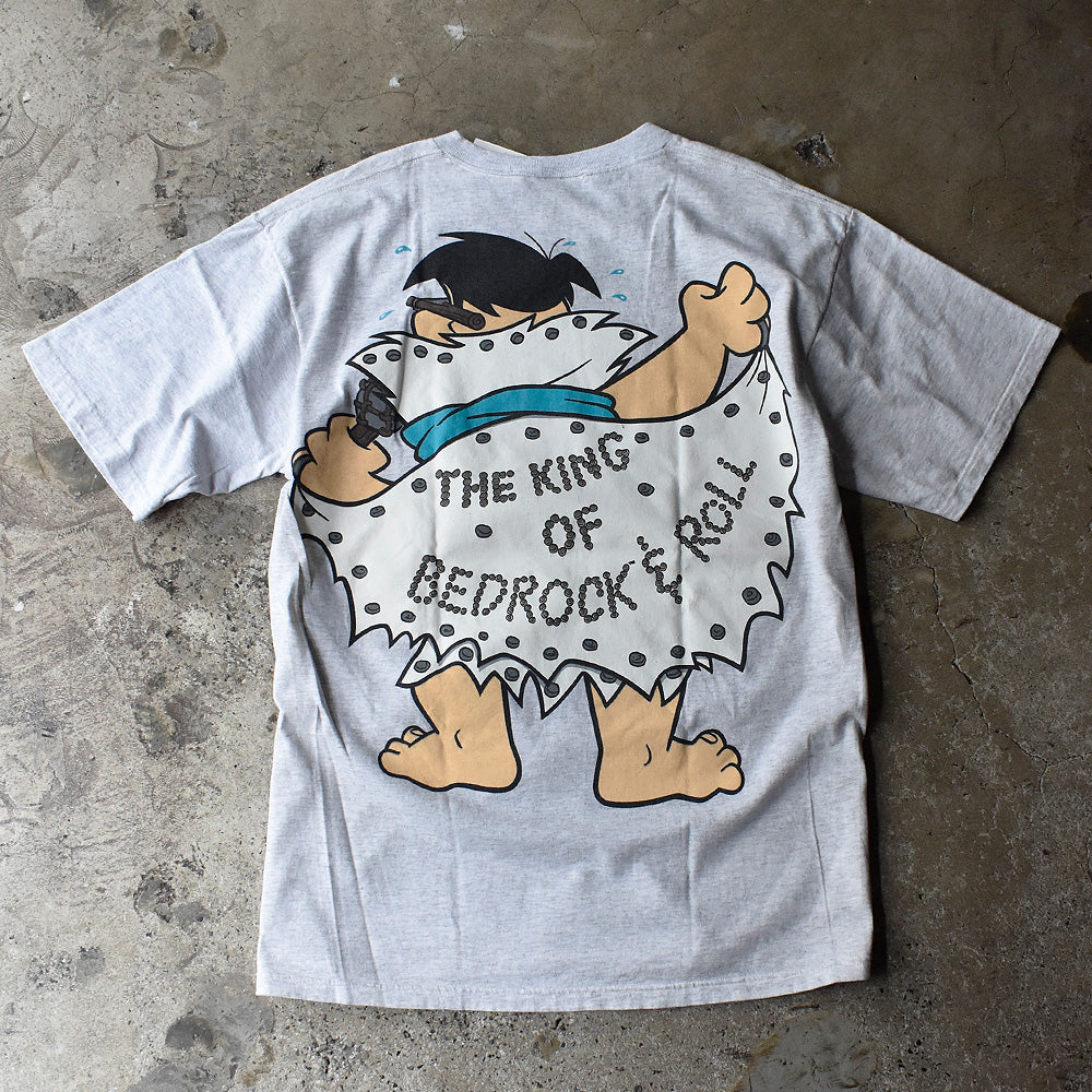 90's The Flintstones “THE KING OF BEDROCK'N ROLL” ビッグプリント！ 海外アニメ キャラ Tシャツ 250801H
