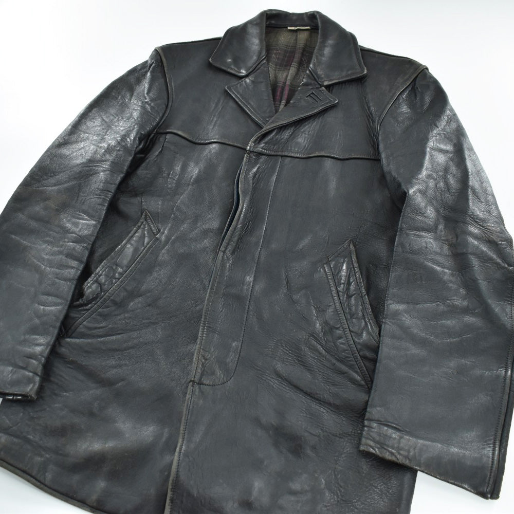 60's~ M.I.C フレンチレザー カーコート 260224H
