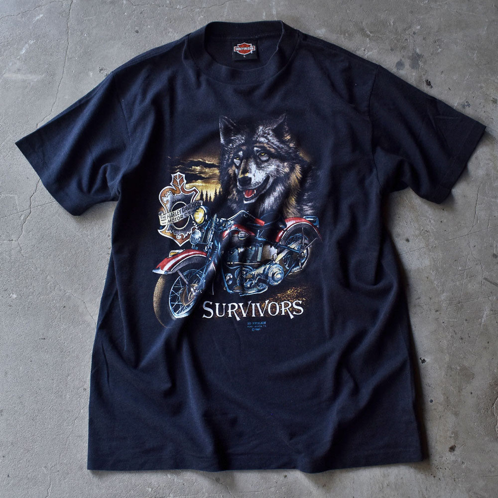 90’s Harley-Davidson 3D EMBLEM！ “SURVIVORS” Tシャツ USA製 230927