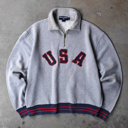 90’s Polo Sport "USA" ハーフジップ スウェット 251209H