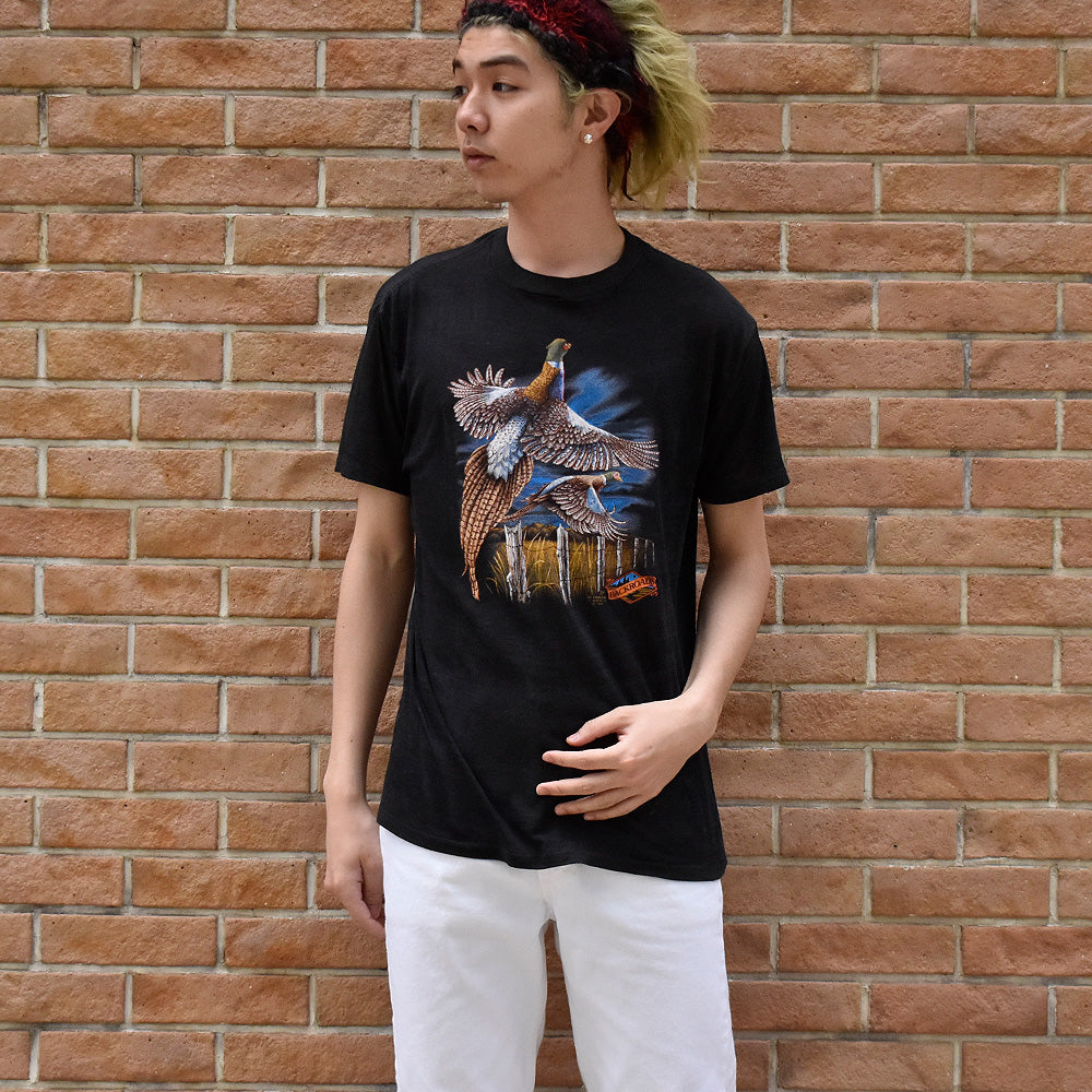 80's 3D EMBLEM “Pheasant” Tシャツ USA製 250608H