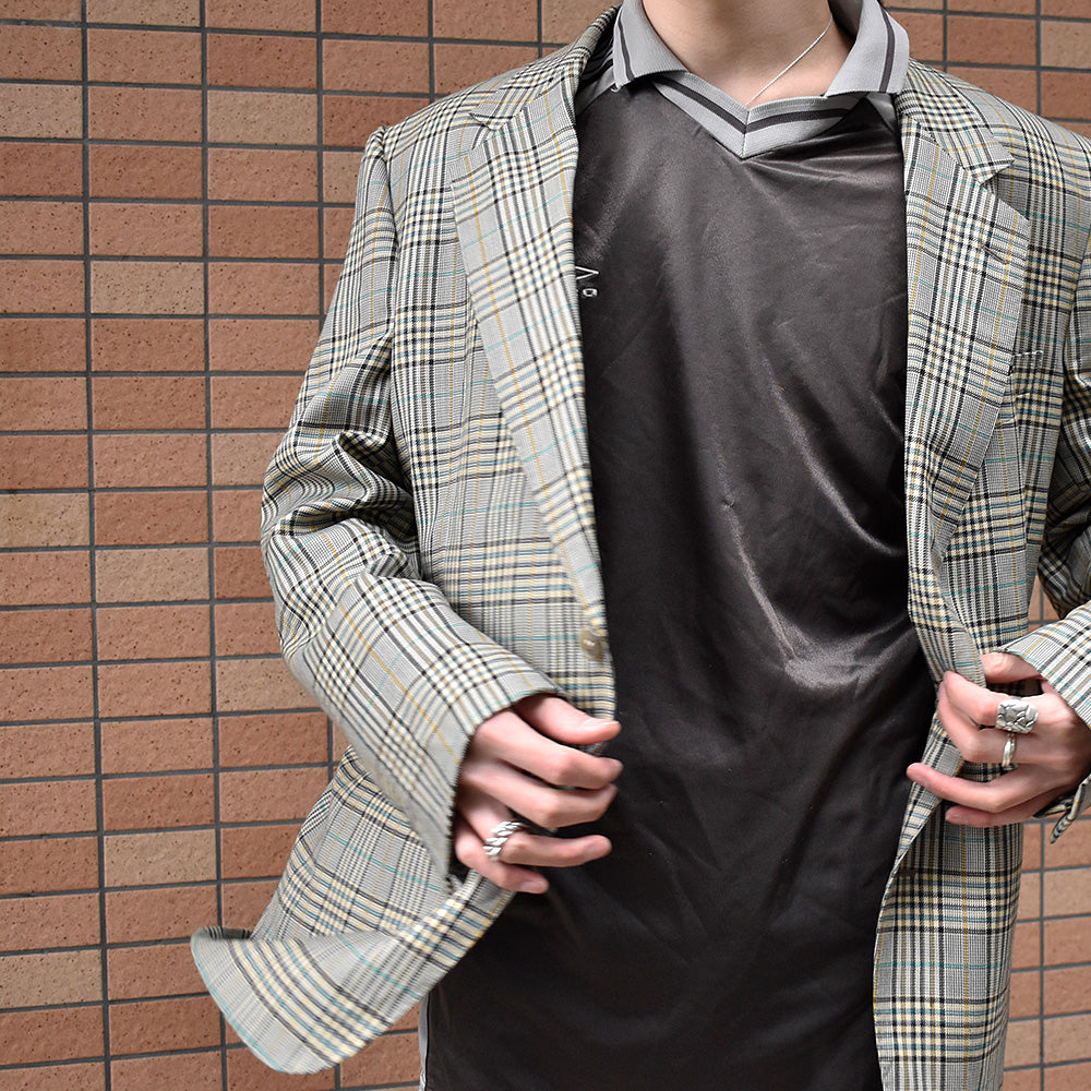 90's valentino UOMO チェック柄 テーラードジャケット Italy製 240313H
