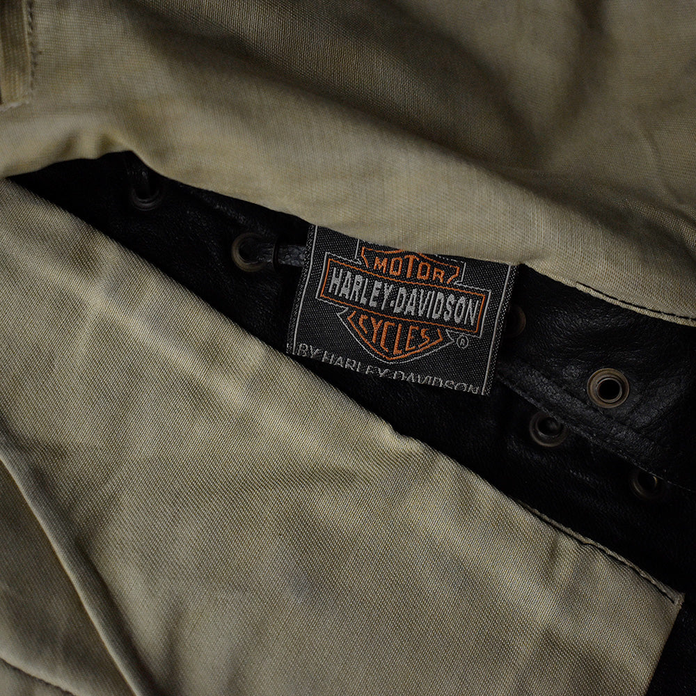 90's Harley-Davidson “ピンズ＆ワッペン” MCレザーベスト 250524H