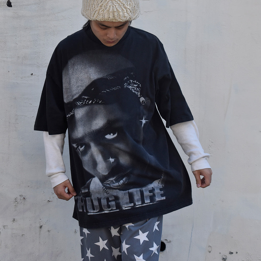 Y2K 2Pac “Thug Life” フォト Rap Tシャツ 231026H