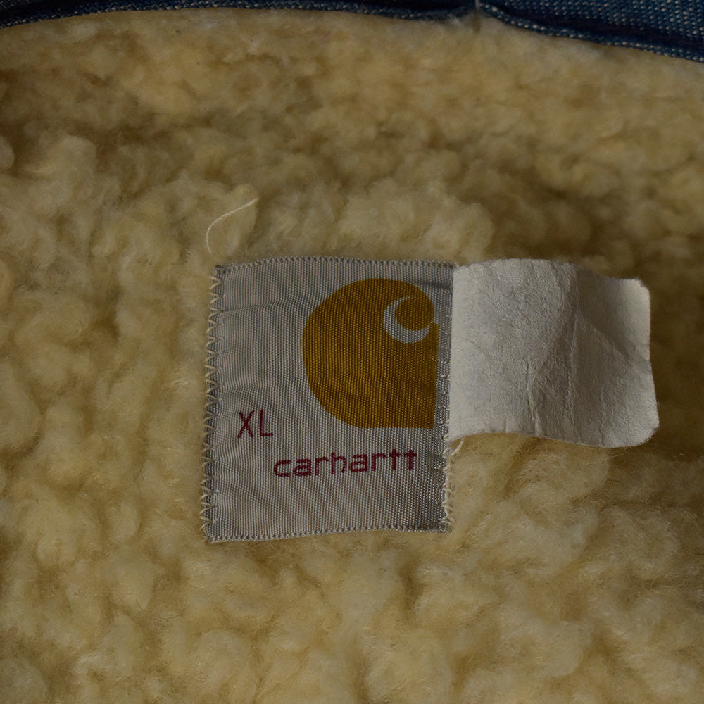 70's Carhartt プリントタグ デニムベスト ボアライナー 231012H