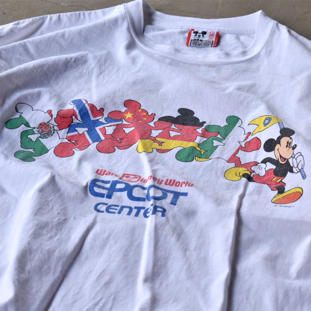 ディズニー EPCOT ミッキー 両面プリント Tシャツ 1990年〜 USA製 ヴィンテージ