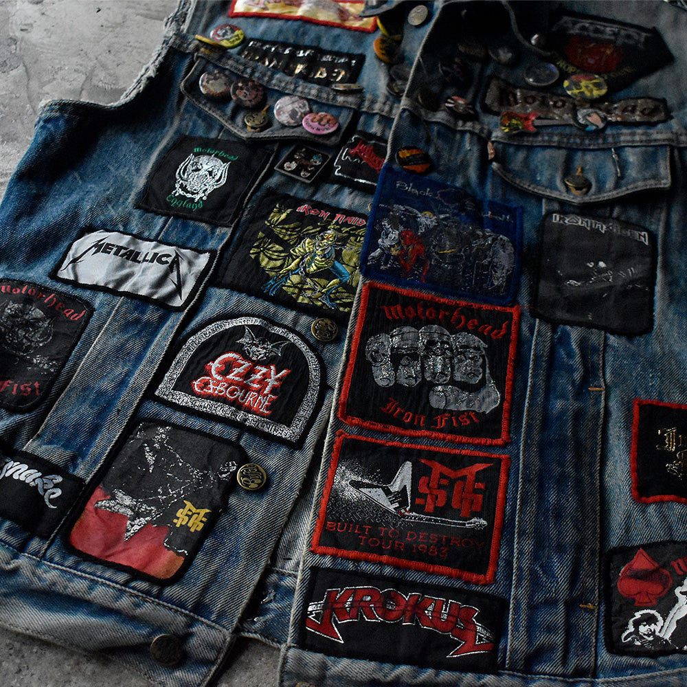 80's　Buffalo　Punk/Metal/Rock music！ カットオフデニムベスト　230909H