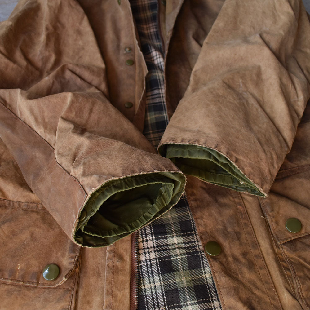 70’s Barbour 1ワラント solwayzipper フード付き オイルドコットンジャケット 240107