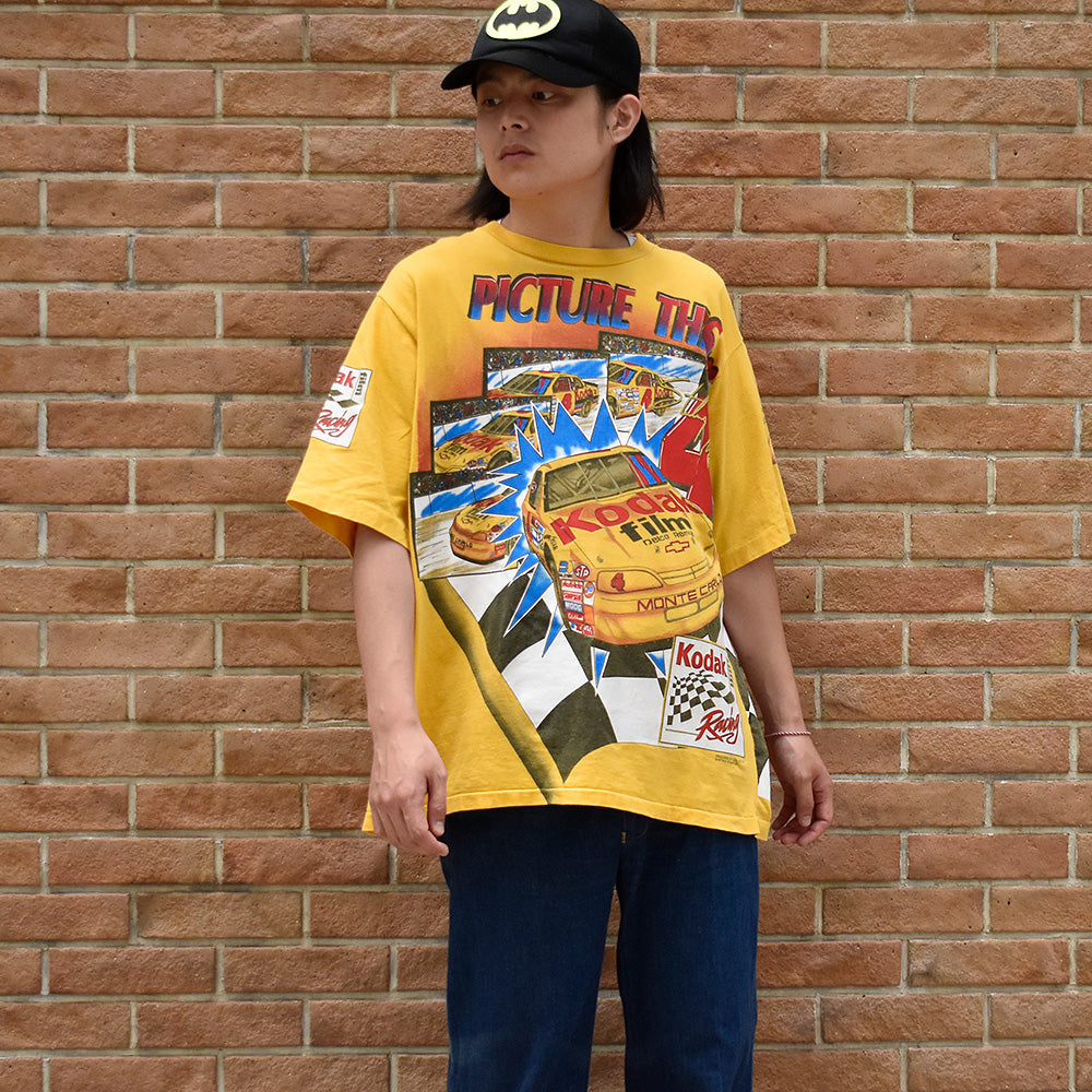 90's イエロー！ AOP Racing “Kodak”Tシャツ USA製 240719H