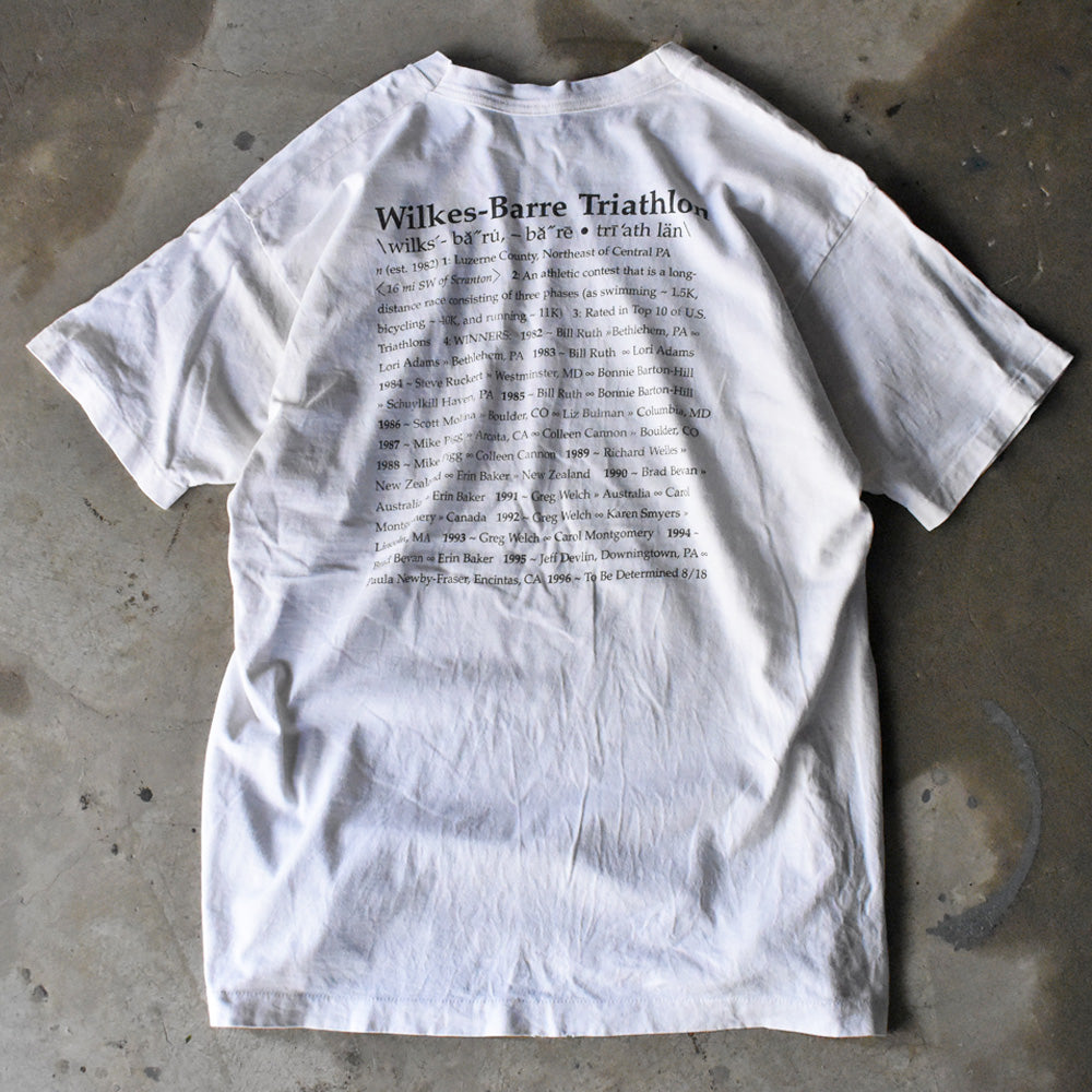 90's “Wilkes-Barre Triathlon” トライアスロン 両面プリント Tシャツ USA製 240401