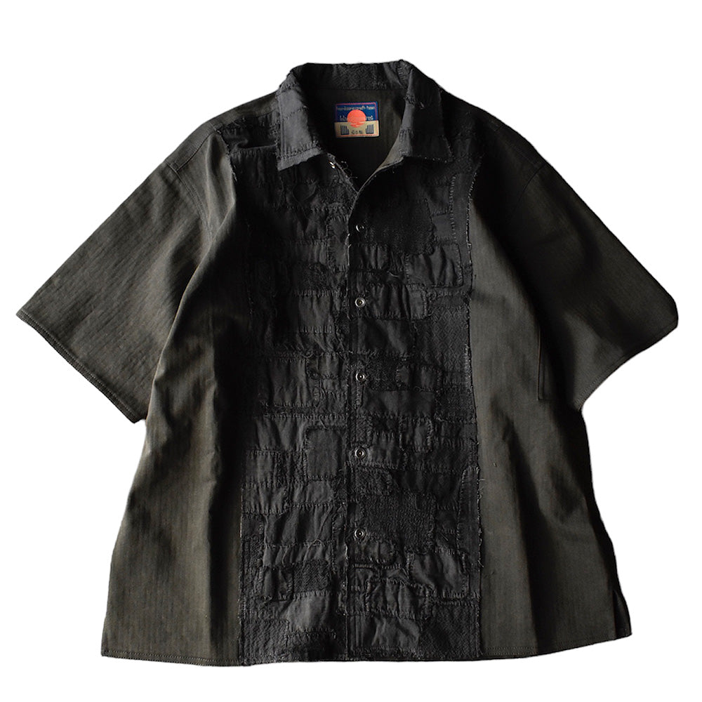 blackmeans "Boro" ツギハギ ヘリンボーンツイードシャツ 945-78TS159-1 230926H