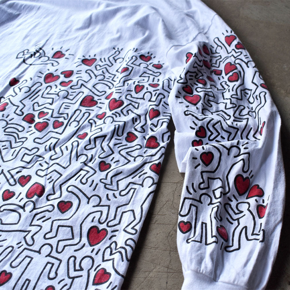 90’s Keith Haring 希少！ "MONPOWER" ロングスリーブ Tシャツ USA製 240309