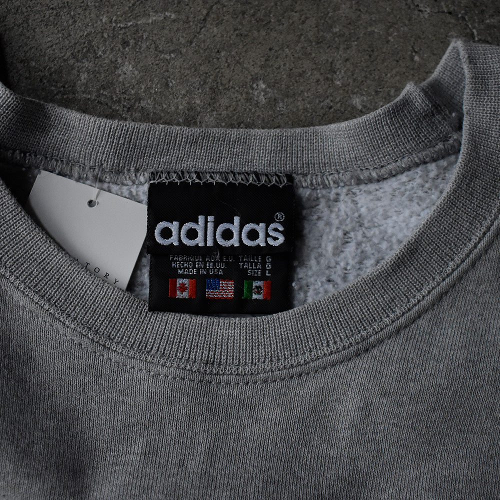 80's～ adidas トレフォイルロゴ刺繡 スウェット USA製 230924H