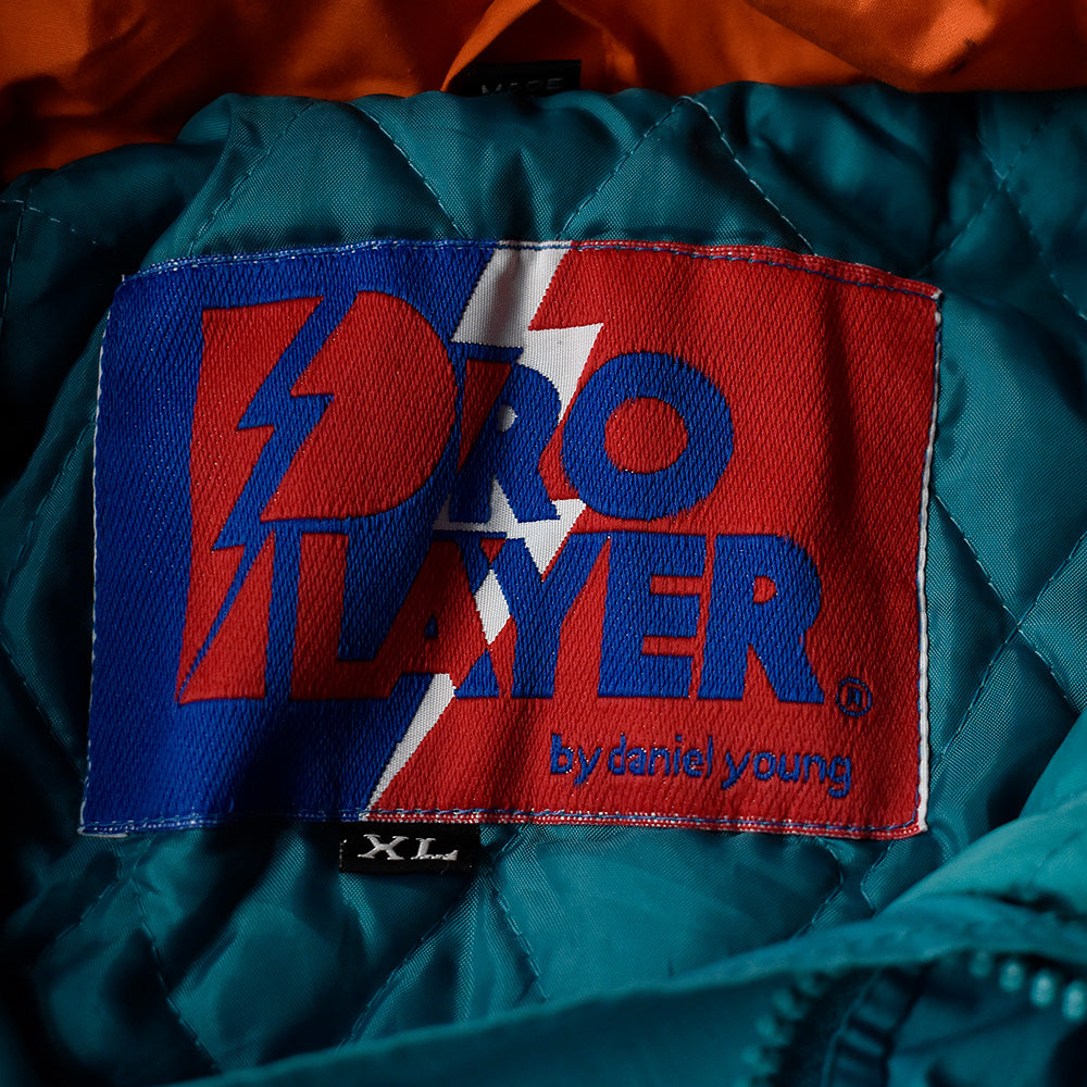 90's PRO PLAYER MLB “Florida Marlins” 中綿入り フード付き ナイロンジャケット 240129H