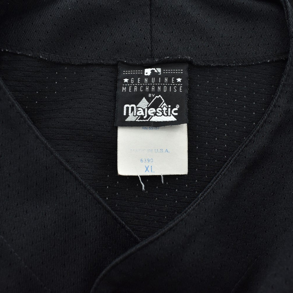 90's Majestic MLB "New York Yankees" ベースボールシャツ 黒 USA製 260929H