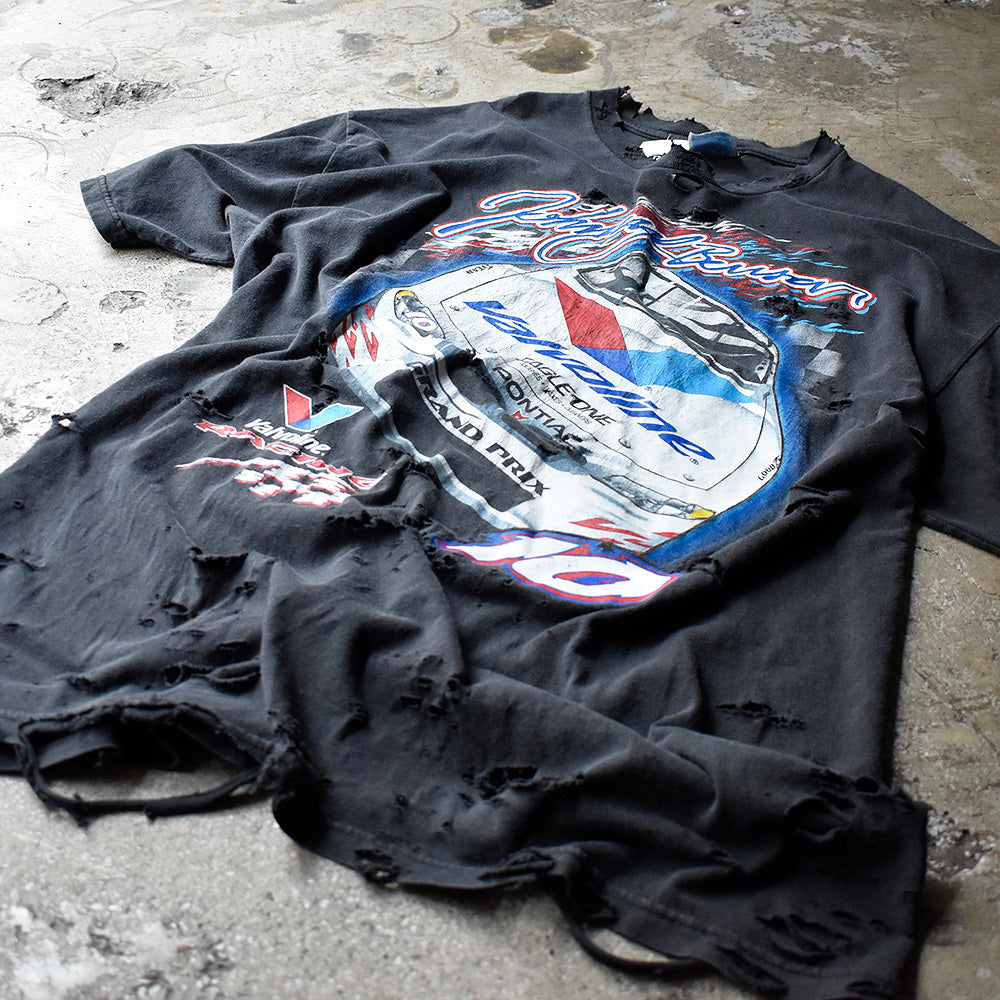 ボロ レーシング 両面プリント Tシャツ 2004年 ブラック 古着