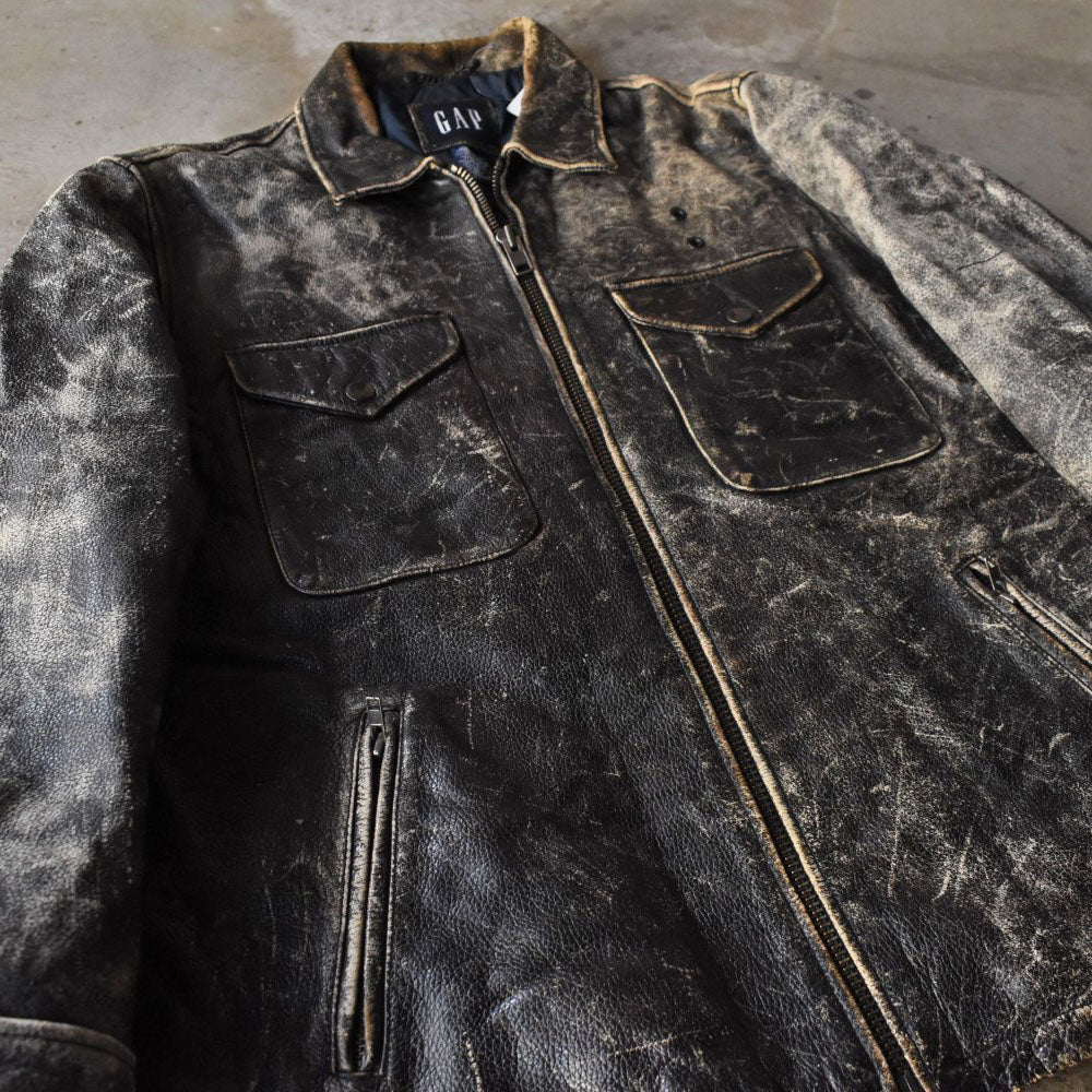 90’s GAP ポリスマン レザージャケット 鬼フェード 251111H