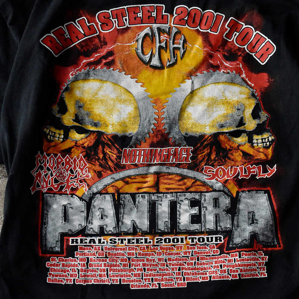 Y2K Pantera “REAL STEEL TOUR 2001” Tシャツ 250624H