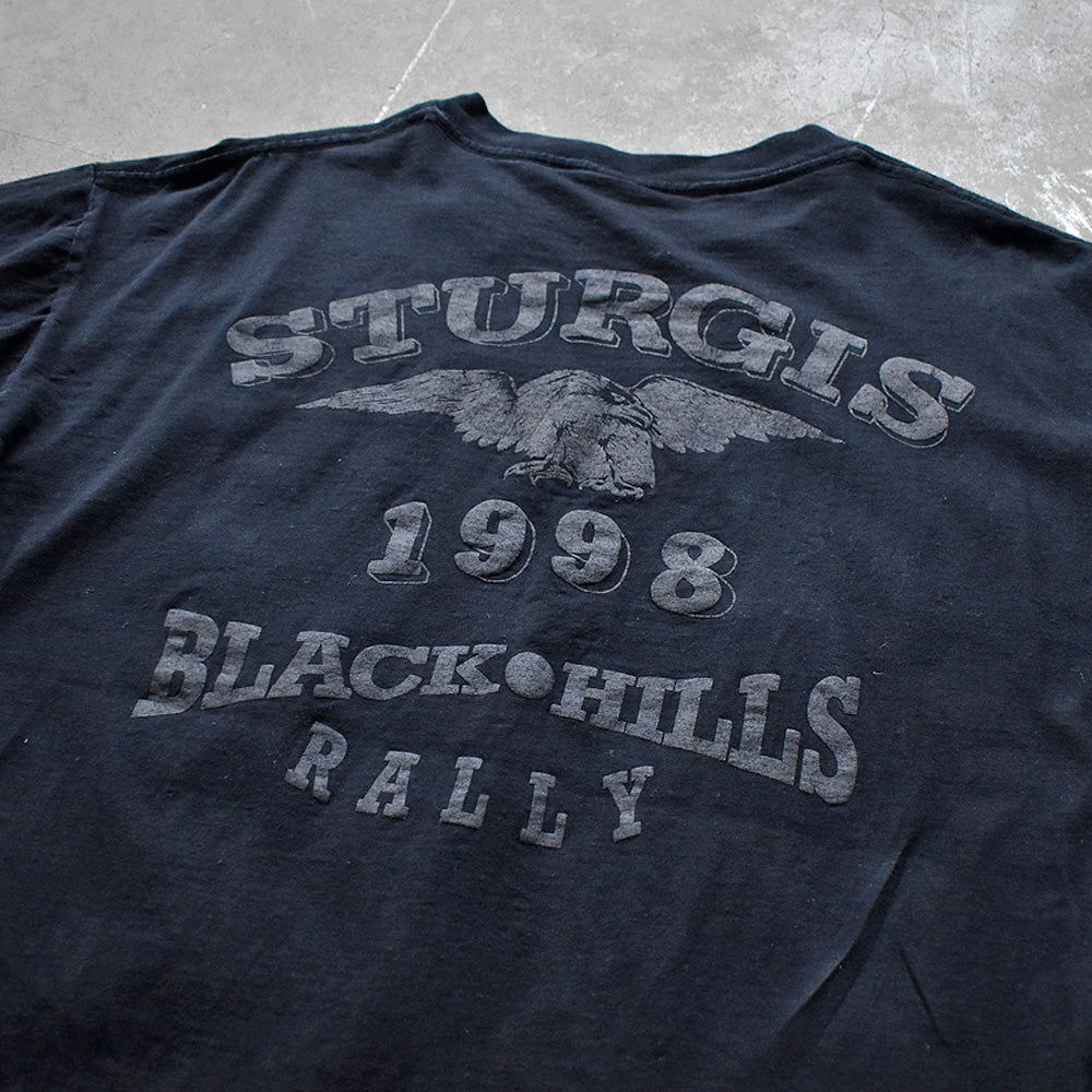USA 90s USA製 STURGISラリー98 バイク 両面Tシャツ 黒