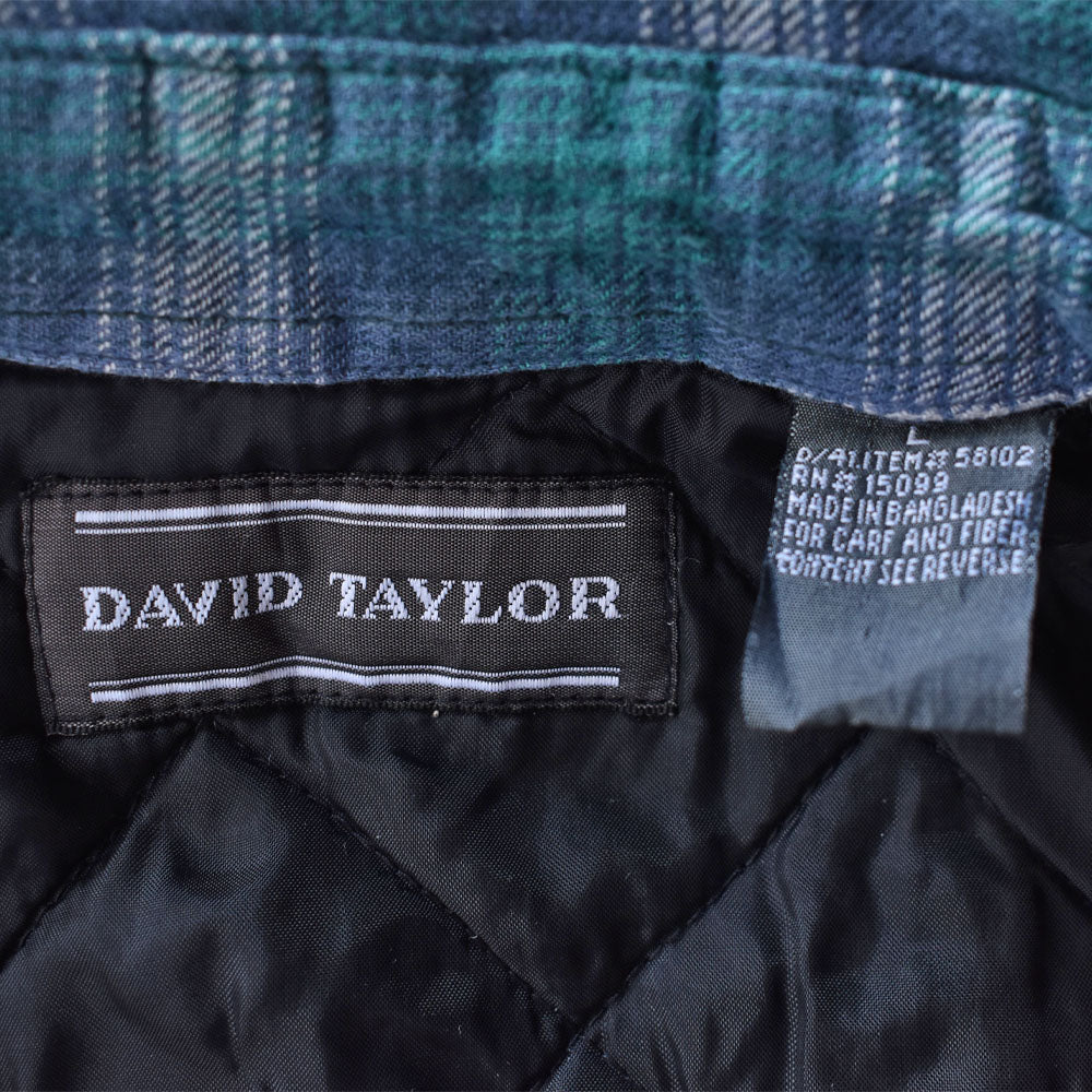 90’s DAVID TAYLOR オンブレチェック！ キルティングネル フランネルシャツ 231025