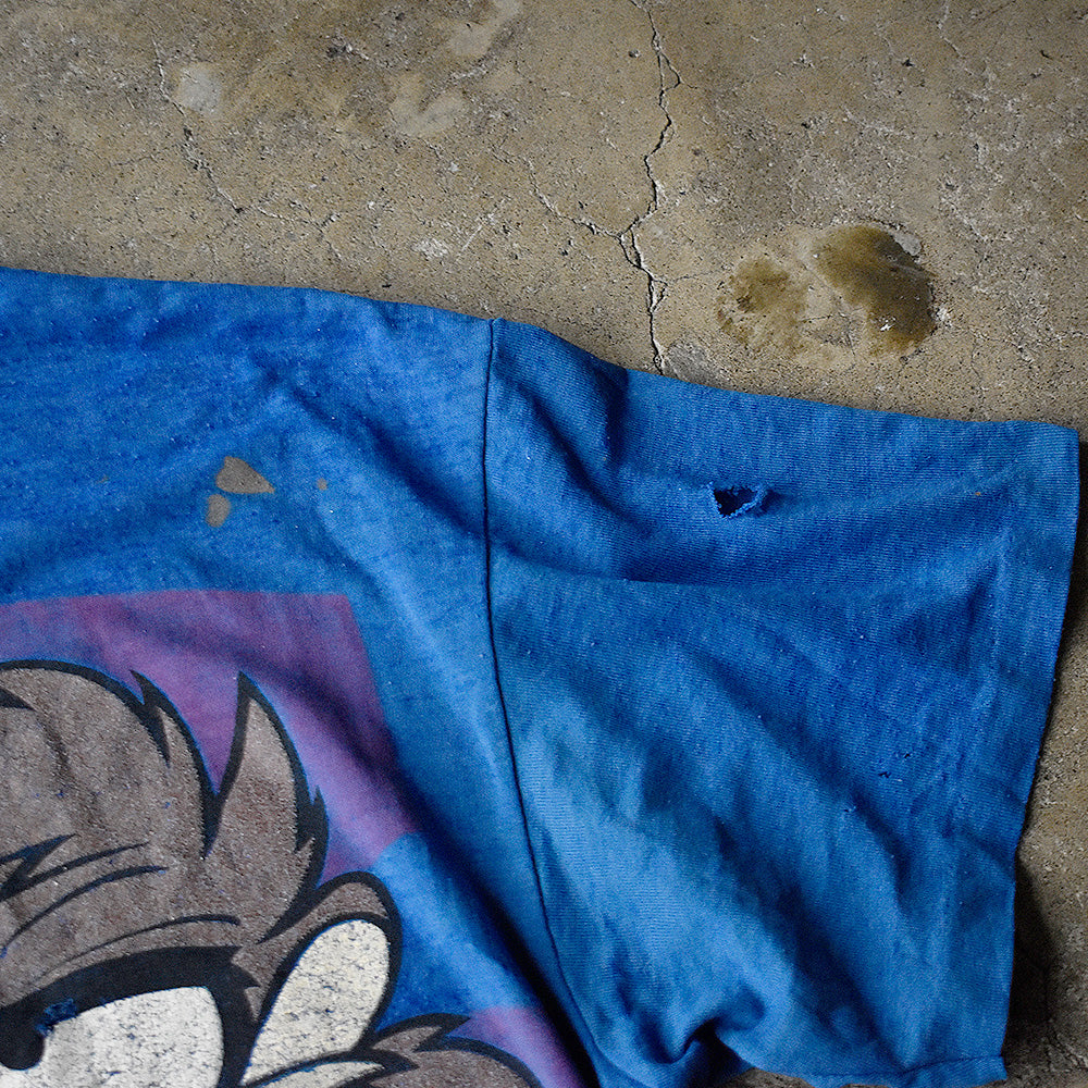 90's ダメージ！ Looney Tunes “Tasmanian Devil” Tシャツ USA製 250603H