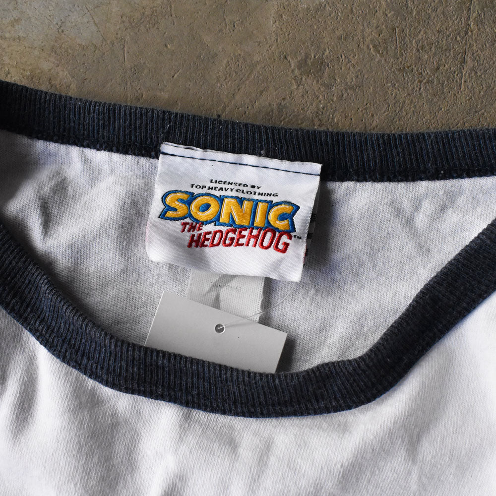 Y2K "SONIC THE HEDGEHOG" ゲーム トリムTシャツ 240507