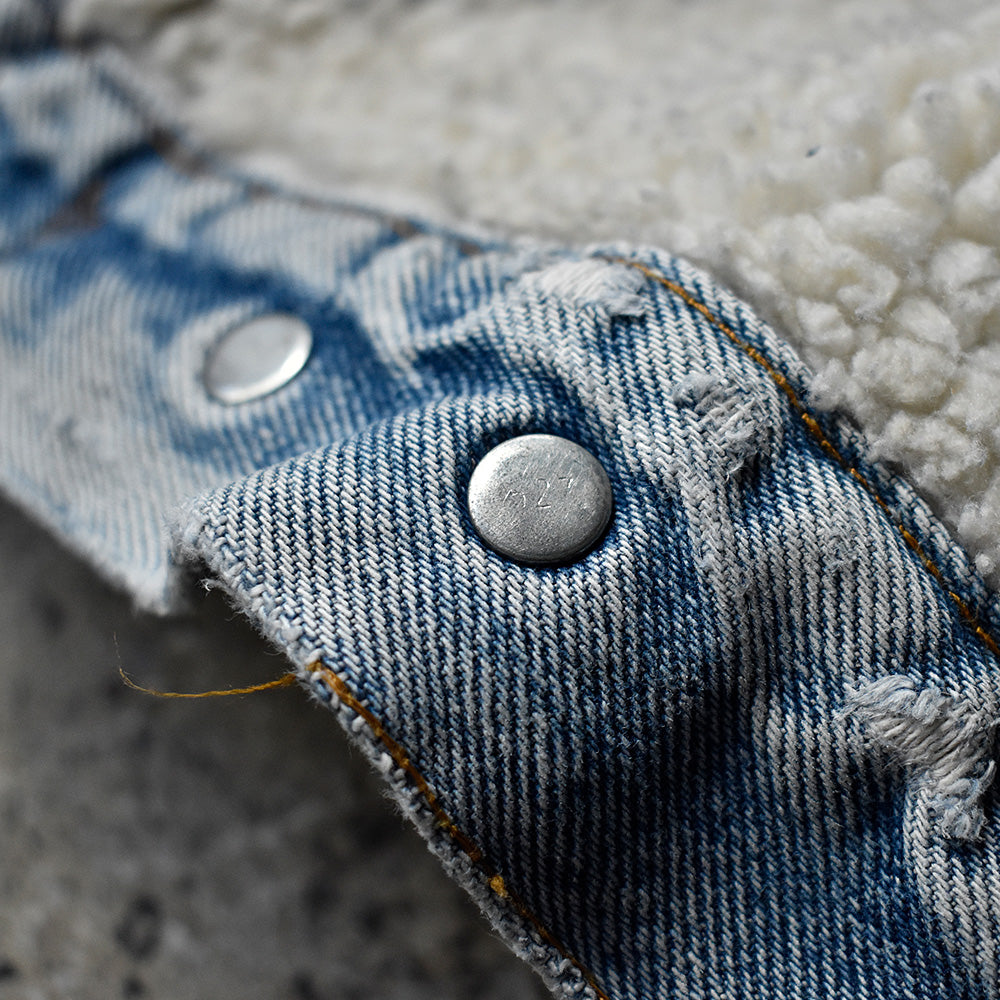 80's ボロ！ Levi's 70608-0216 デニムボアジャケット USA製 240105H
