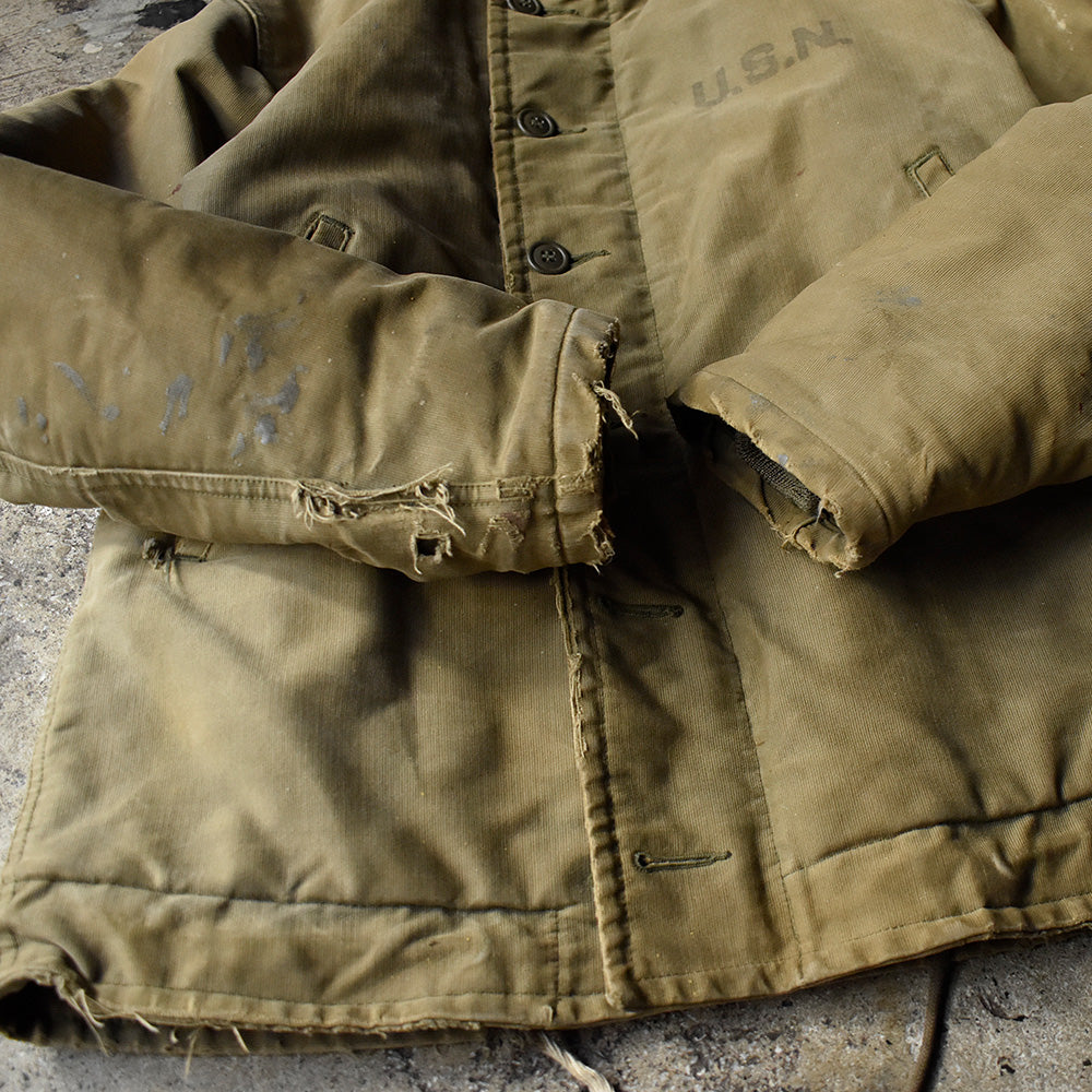 40's US.NAVY N-1 デッキジャケット ステンシル！ 240127H