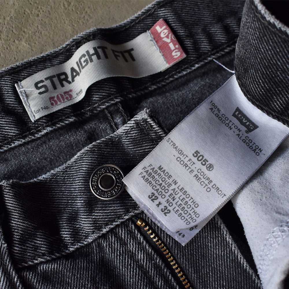 Levi's 505 “Straight Fit” ブラックデニムパンツ 240222