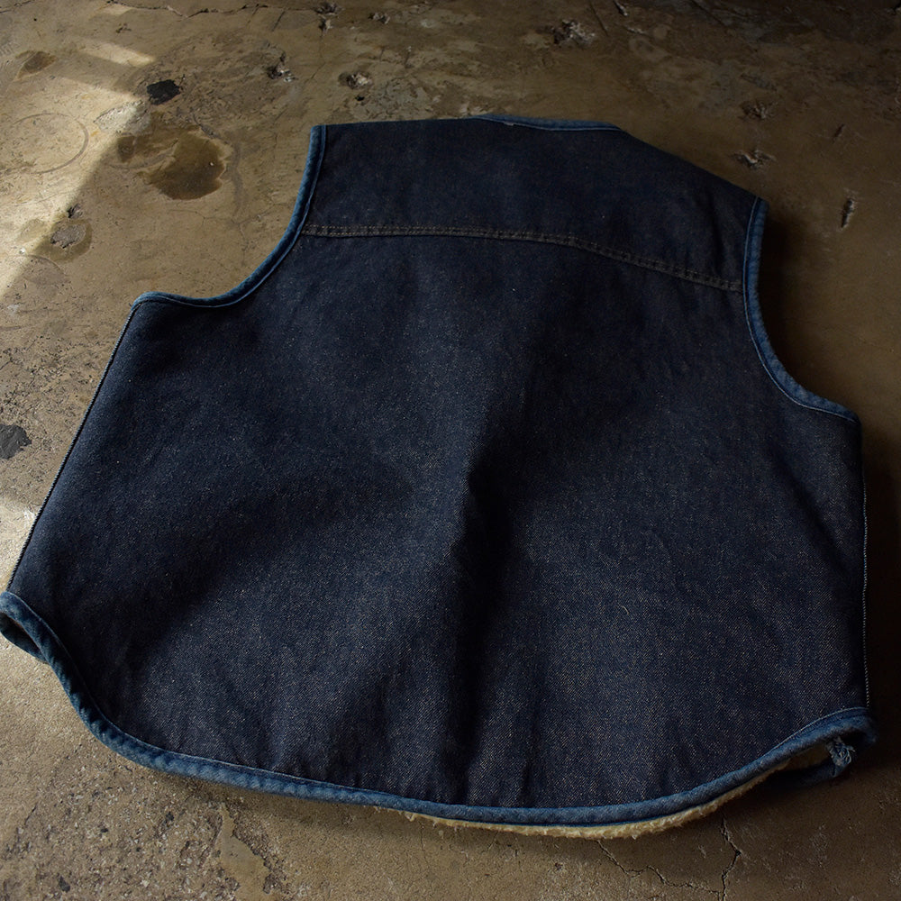 70's Carhartt プリントタグ デニムベスト ボアライナー 231012H