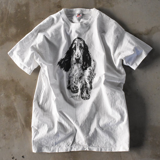 90’s FRUIT OF THE LOOM “English Cocker Spaniel” DOG アニマルプリント Tシャツ USA製 240322