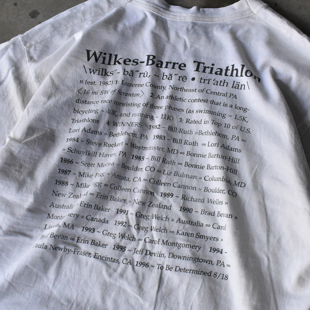 90's “Wilkes-Barre Triathlon” トライアスロン 両面プリント Tシャツ USA製 240401