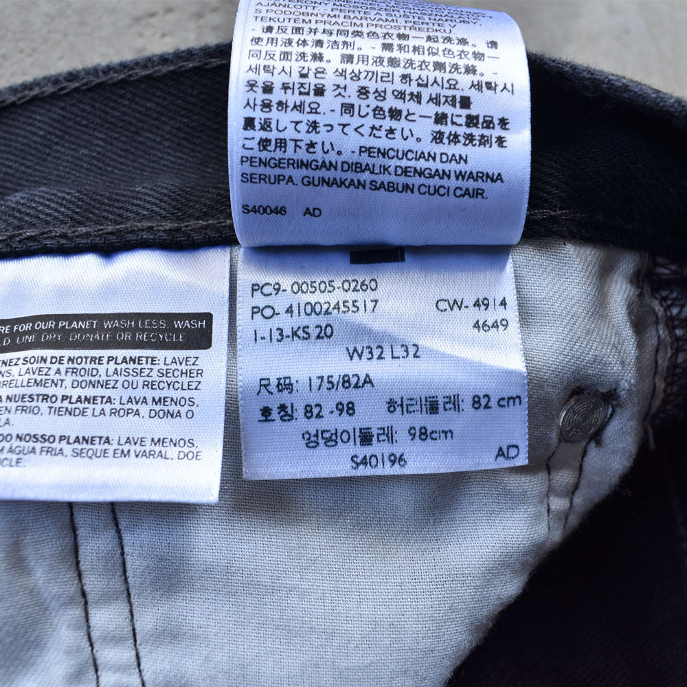 Levi's 505 ブラックデニムパンツ 240317