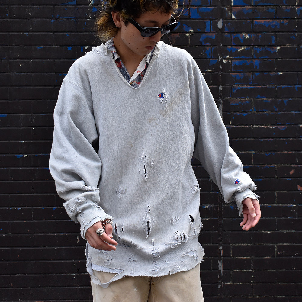 90's ボロ！ Champion Authentic RWスウェット 231001H
