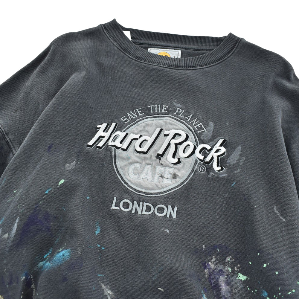 90’s Hard Rock Cafe LONDON ペンキ&サンフェード ボロスウェット 261030H