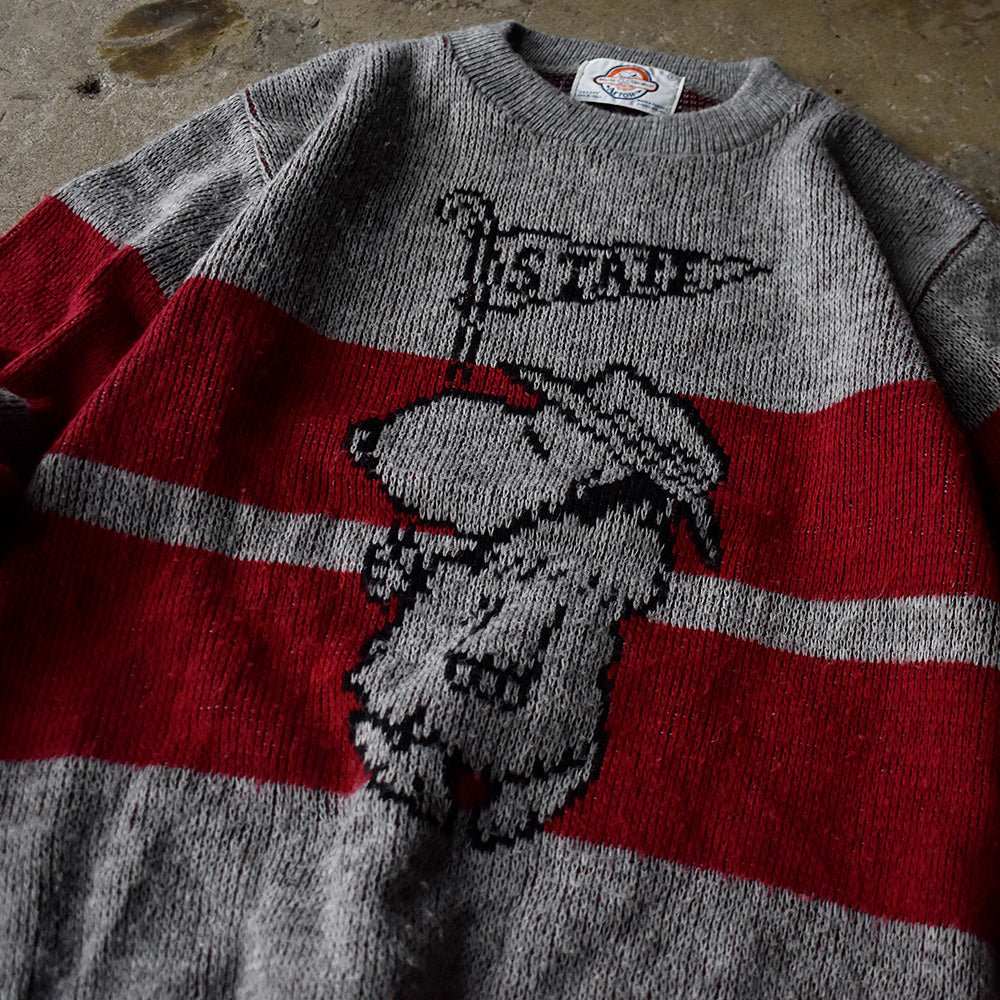 70's Arrow “SNOOPY” ジャガード ニットセーター 231014H
