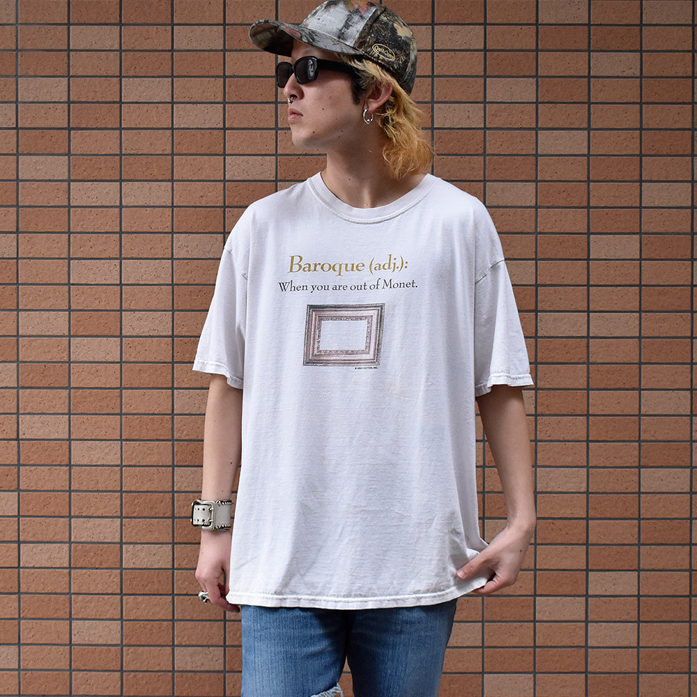 90's～ クロード・モネ “Baroque-When you are out of Monet.” 額縁 ジョークTシャツ 240306H