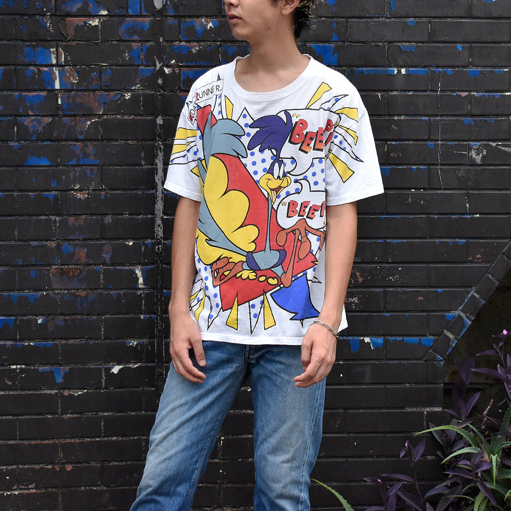 90's AOP！ Looney Tunes “Road Runner” 海外アニメ キャラ Tシャツ USA製 250824H