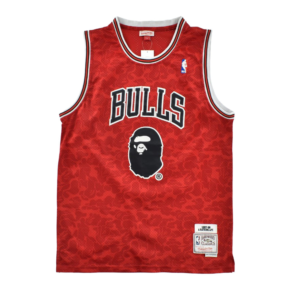 A BATHING APE × Mitchell & Ness シカゴブルズ バスケジャージ 260421H