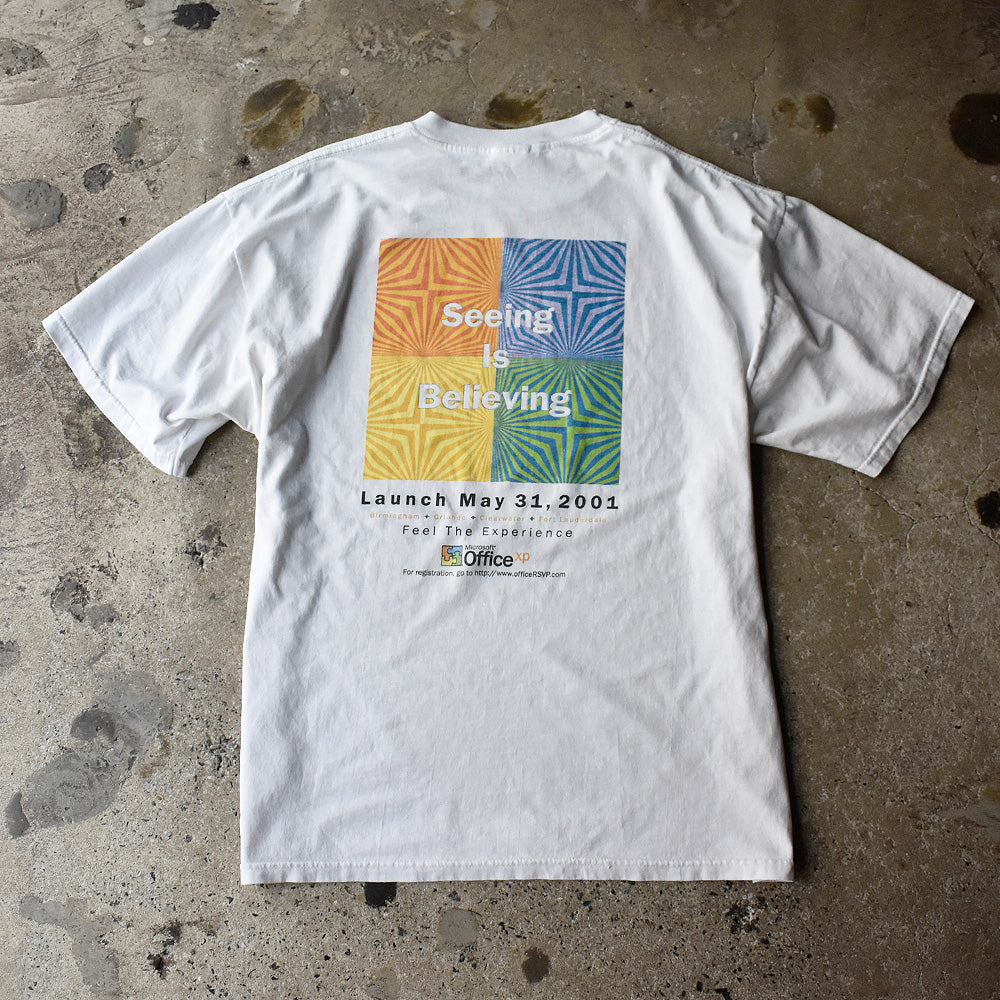 Y2K Microsoft “Office XP 2001” Seeing Is Believing 企業 Tシャツ 250710H