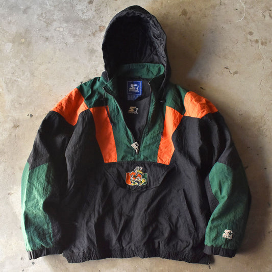90’s STARTER ”Miami Hurricanes“ 中綿入り ナイロンジャケット 240204