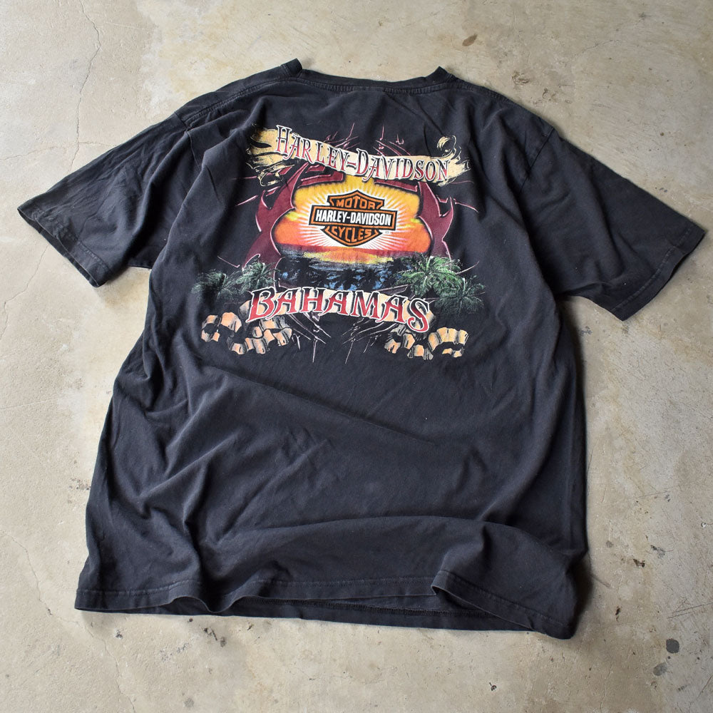 Y2K Harley-Davidson “BAHAMAS” 両面プリント Tシャツ USA製 240715