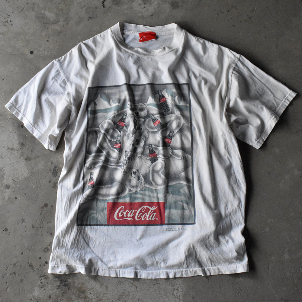 90's Coca-Cola “POLAR BEAR” 両面プリント Tシャツ USA製 240326