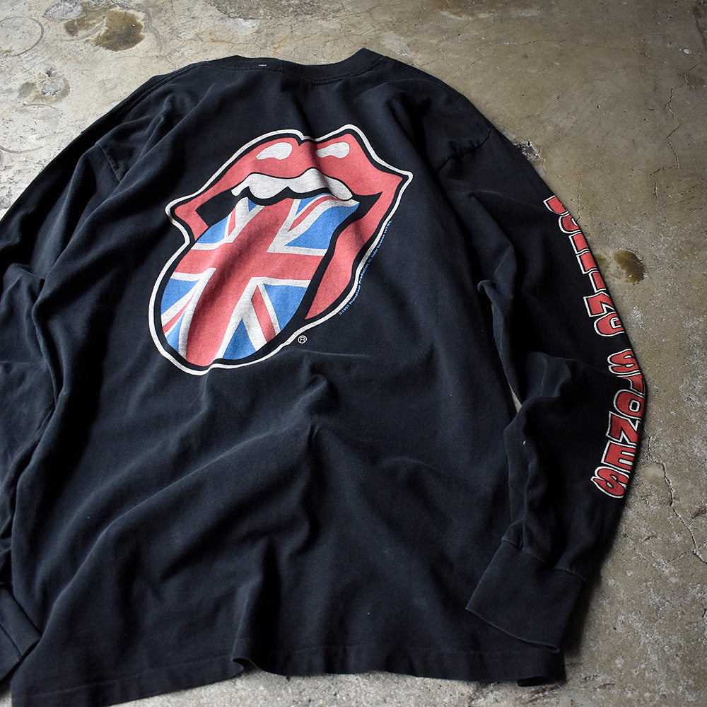 90's The Rolling Stones ユニオンジャックロゴ刺繡 ロングスリーブTシャツ 240606H