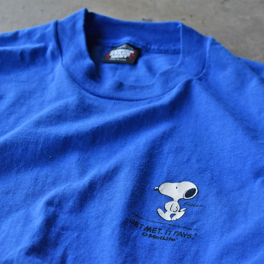 90’s Peanuts “GET MET. IT PAYS.” スヌーピー キャラ Tシャツ USA製 240723