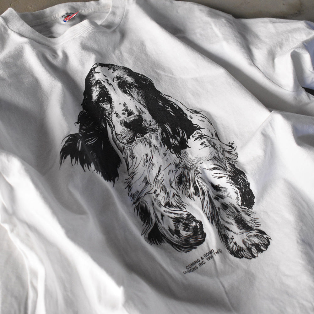 90’s FRUIT OF THE LOOM “English Cocker Spaniel” DOG アニマルプリント Tシャツ USA製 240322